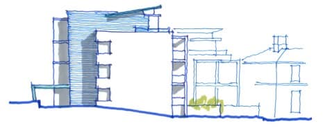Killiney Apartments designed by Douglas Wallace exterior drawings