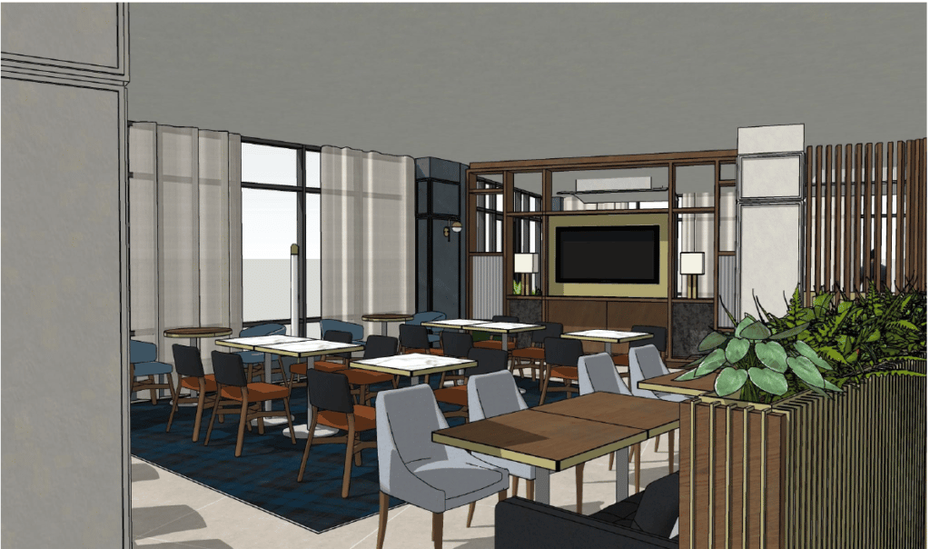 Concept of main dining area in Aspect Hotel Park West