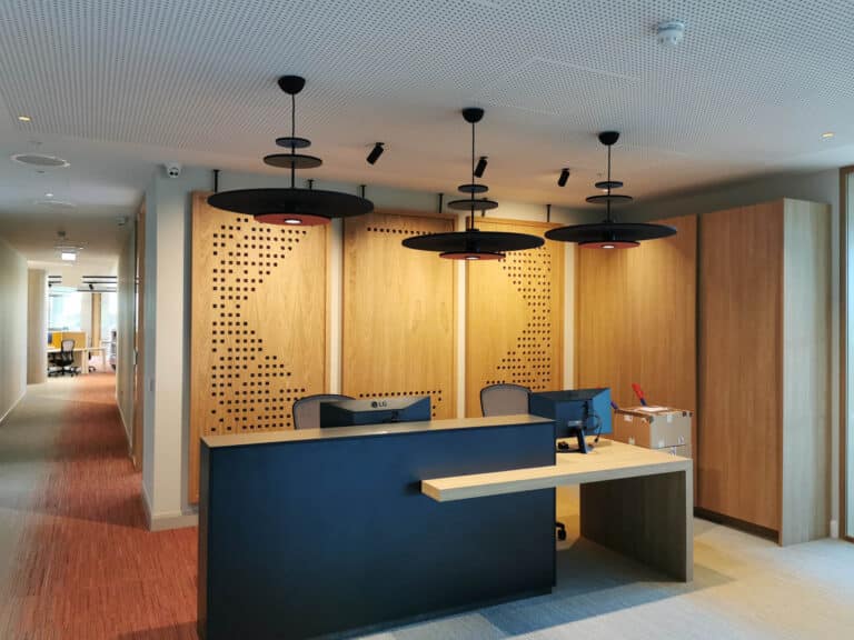 Reception Desk at Dalata Head Office Design by Douglas Wallace Architects
